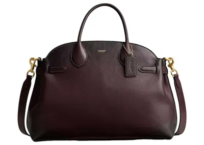Pre-owned Coach Women's  Soft Empire Carryall Bag 40 In Brass/merlot