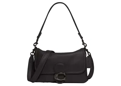 Pre-owned Coach Women's  Soft Tabby Shoulder Bag In Smooth Leather/pewter/black