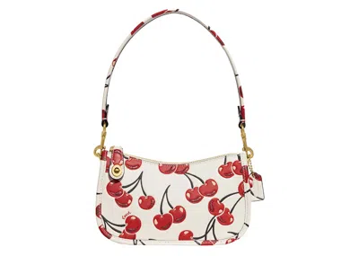 Pre-owned Coach Women's  Swinger 20 With Cherry Print In Chalk In Gray