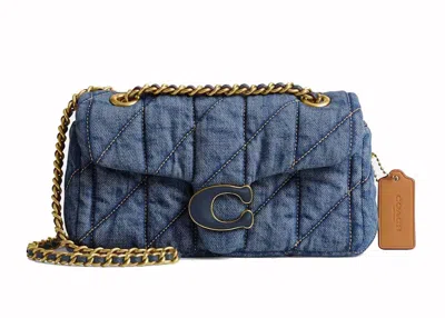 Pre-owned Coach Women's  Tabby Shoulder Bag 20 With Quilting In Brass/indigo