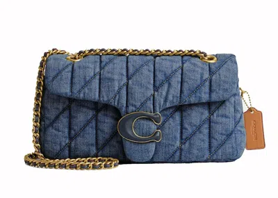 Pre-owned Coach Women's  Tabby Shoulder Bag 26 With Quilting In Brass/indigo