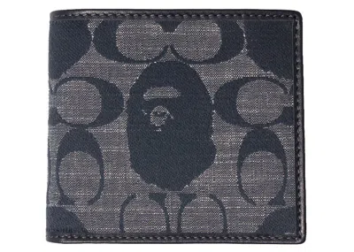 Pre-owned Coach Women's  X Bape Coin Wallet In Navy Blue