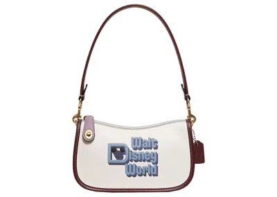 Pre-owned Coach Women's  X Disney Swinger 20in Chalk In Gray