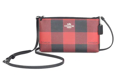 Pre-owned Coach Women's  Zip Top Crossbody Bag In Buffalo Plaid