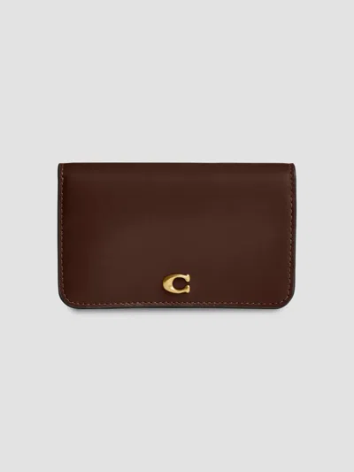 Coach Women's Essential Slim Leather Card Case In Maple
