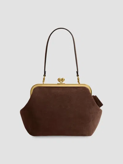 Coach Women's Frame Suede Shoulder Bag In Dark Chocolate