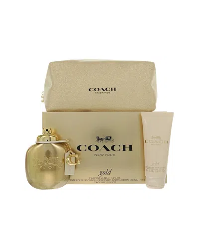 Coach Women's Gold 3pc Set In Transparent