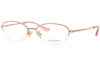 Coach Women's Hc5136 9331 Eyeglasses In Shiny Rose Gold In White