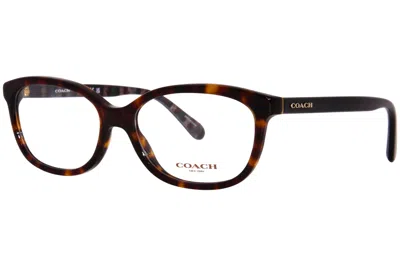 Coach Women's Hc6173 Oval Eyeglasses In Dark Tortoise In Brown