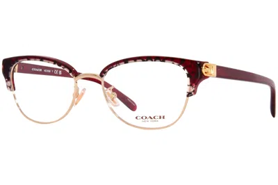Coach Women's Hc6195 Eyeglasses In Shiny Light Gold/ Red Signature