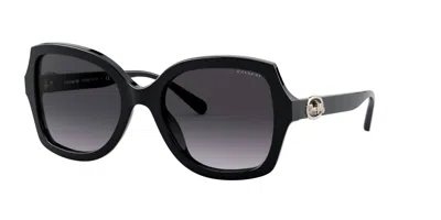 Coach Women's Hc8295 L1147 Sunglasses In Black With Gray Gradient
