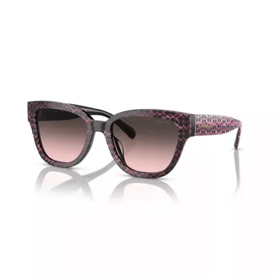 Coach Women's Hc8379u Sunglasses In Ruby Pearl Signature C / Grey Rose Gradient In Purple