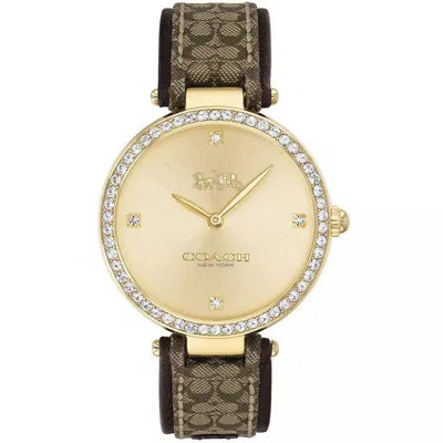 Coach Women's Jacquard Gold Dial Watch