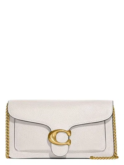 Coach Tabby 26 Logo Plaque Shoulder Bag In Chalk