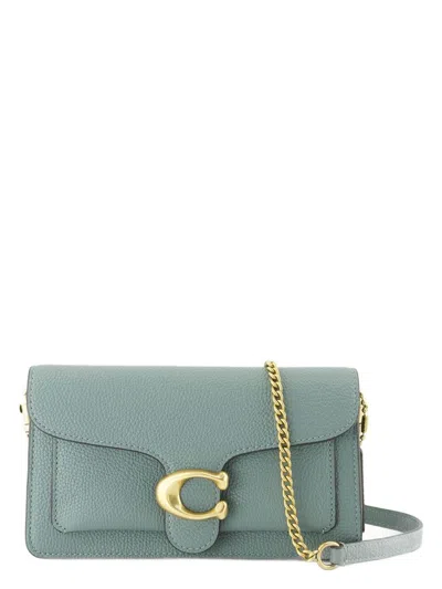 Coach Women's Polished Pebble Leather Tabby Chain Clut In Sage