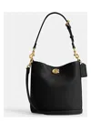 Coach Women's Polished Pebble Leather Willow Soft Buck In Black