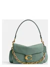 Coach Tabby Grain Leather Shoulder Bag With Chain In Sage