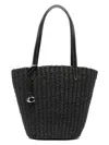 Coach Small Straw Tote Bag In Lhblack