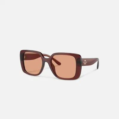 Coach Women's Sunglasses Transparent Lens In Caramel Pink In Multi