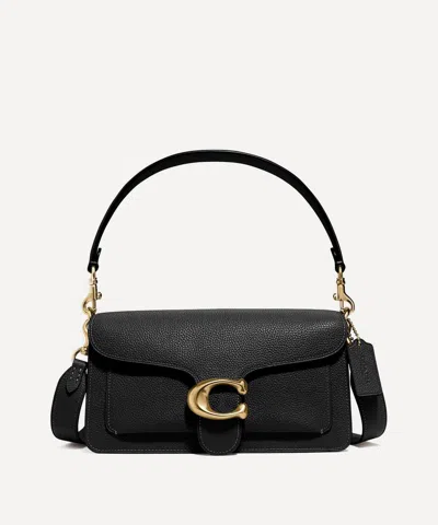 Coach Tabby 20 Black Shoulder Bag With Removable Handle And Logo Plaque On The Front In Leather Woman