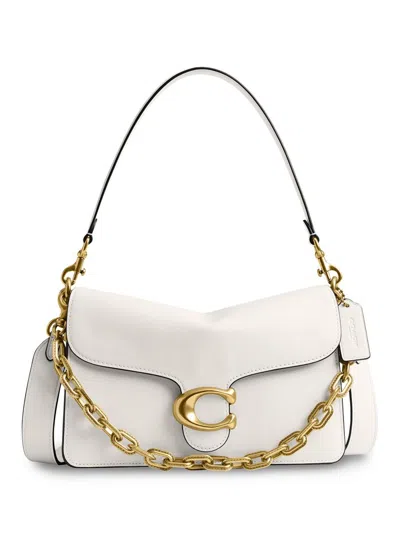 Coach Women's Tabby Logo Leather Shoulder Bag In White