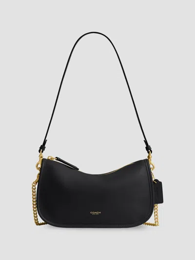 Coach Women's Waverly Leather Shoulder Bag In Black