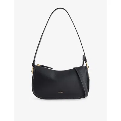 Coach Womens  Waverly Structured Leather Shoulder Bag In Black