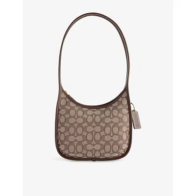 Coach Womens B4/oak Maple Curve Zip Leather Shoulder Bag