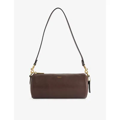 Coach Womens Barrel Leather Shoulder Bag Maple