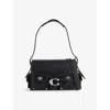 Coach Womens Cargo Turnlock Tabby Leather Shoulder Bag Black In Black