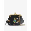 Coach Womens  X Disney Leather Clutch Black In Black