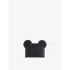 Coach Womens  X Disney Mickey Leather Card Holder Black In Black