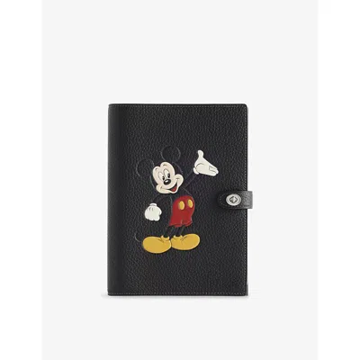 Coach Womens  X Disney Mickey Leather Notebook Black