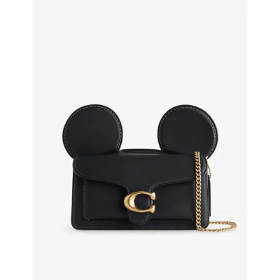 Coach Womens Black  X Disney Mickey Tabby Leather Cross Body Bag