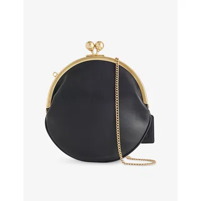 Coach Womens Black Kisslock 20 Leather Pouch