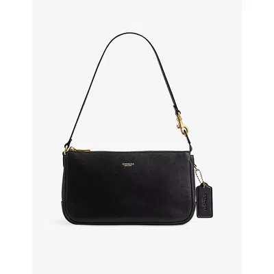 Coach Womens Black Plaza Leather Shoulder Bag