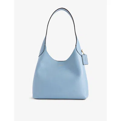 Coach Womens Brooklyn 28 Leather Shoulder Bag Bluebell In Brass/bluebell