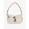 Coach Womens  X Disney Mickey Leather Top Handle Bag Chalk In Gray