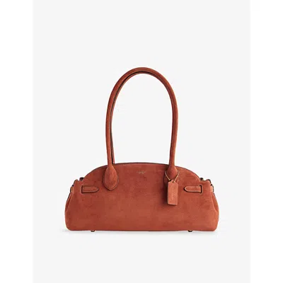 Coach Womens Clay Empire 34 Suede Shoulder Bag In Brown