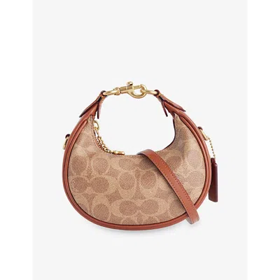 Coach Womens Tan Caramel Jonie Mini Canvas And Leather Cross-body Bag
