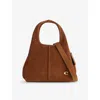 Coach Womens B4/warm Brown Lana Logo-plaque Leather-suede Shoulder Bag