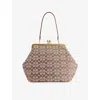 Coach Large Kisslock Frame Bag In Crystal Signature Jacquard