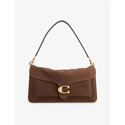 Coach Womens  Tabby 36 Suede Shoulder Bag In Dark Chocolate