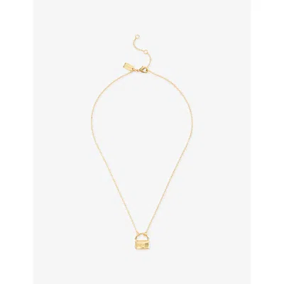 Coach Womens Shiny Gold Tabby Gold-plated Brass Pendant Necklace