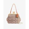 Coach Kisslock Frame Bag 16 In Crystal Signature Jacquard