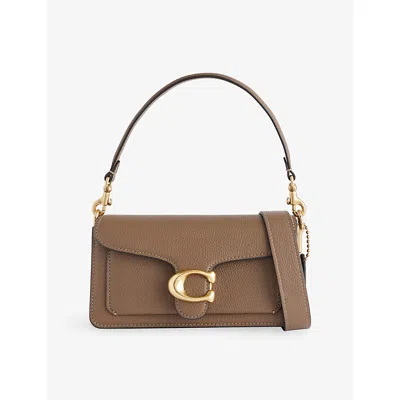 Coach Womens Dark Stone Tabby 20 Leather Shoulder Bag In Brown