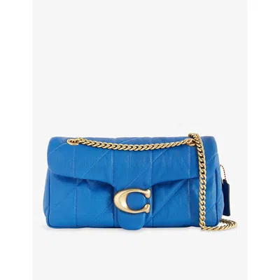 Coach Womens Deep Sky Tabby 26 Soft Quilted Leather Shoulder Bag In Blue