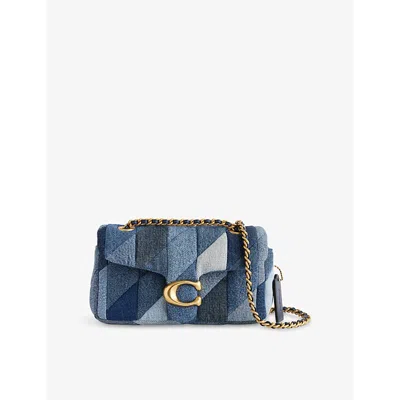 Coach Womens Tabby Quilted Denim Crossbody Bag Denim Multi