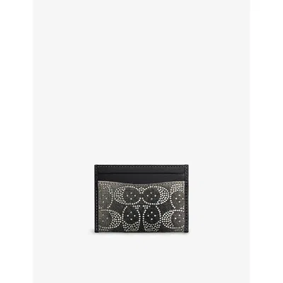 Coach Womens Essential Crystal Signature Jacquard Denim Card Holder Black