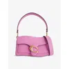 Coach Womens Tabby Twisted Leather Shoulder Bag Fuschia In Fuschia